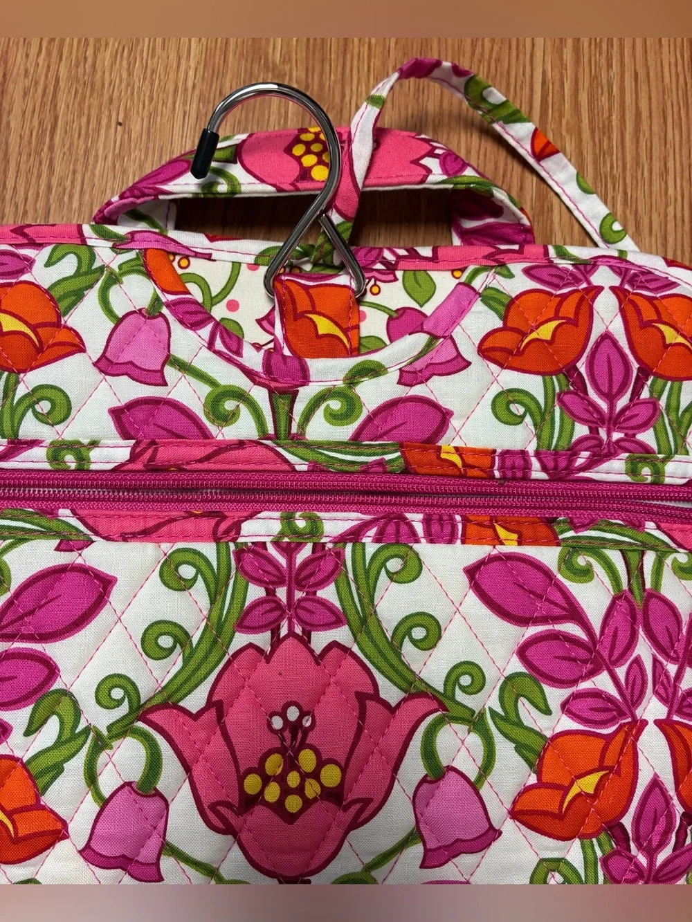Vera Bradley Tutti Frutti Hanging Travel Organizer Cosmetic Bag Pink Floral
